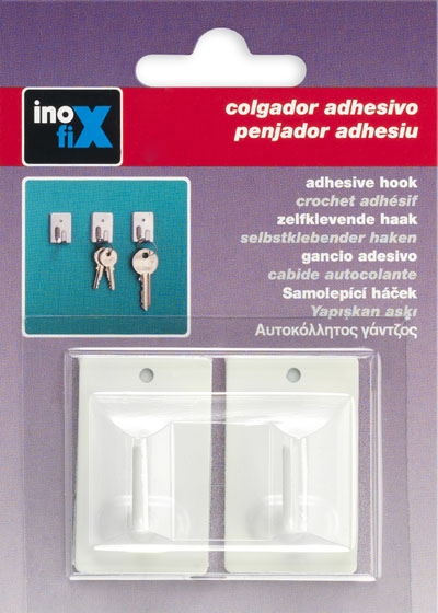 <div>PERCHA ADHESIVA PEQUEÑA 25X41 BLANCA 2U.</div>