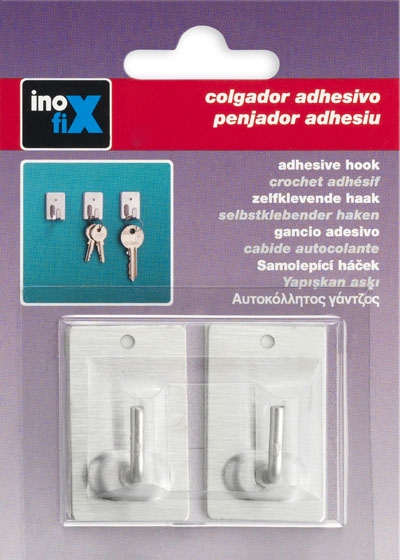 <div>PERCHA ADHESIVA PEQUEÑA 25X41 INOX 2U.</div>