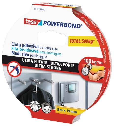 <div>CINTA DOS CARAS TESA POWERBOND 19MM X 5M</div>