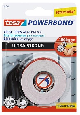 <div>CINTA DOS CARAS TESA POWERBOND 19MM X 1,5M</div>