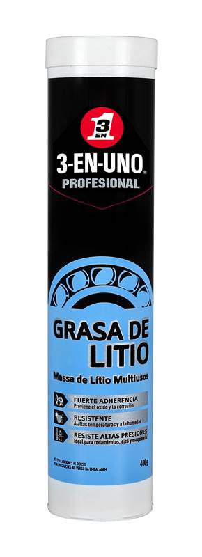 <div>GRASA LITIO 3-EN-UNO PROFESIONAL CARTUCHO 400GR</div>