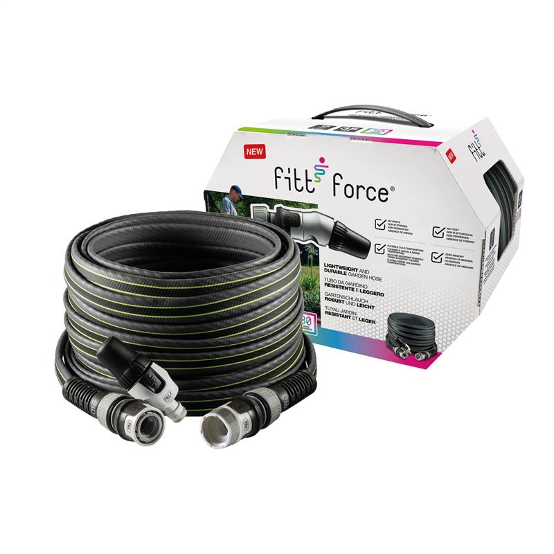 <div>GOMA RIEGO FITT FORCE 15M + ACCESORIOS + LANZA</div>