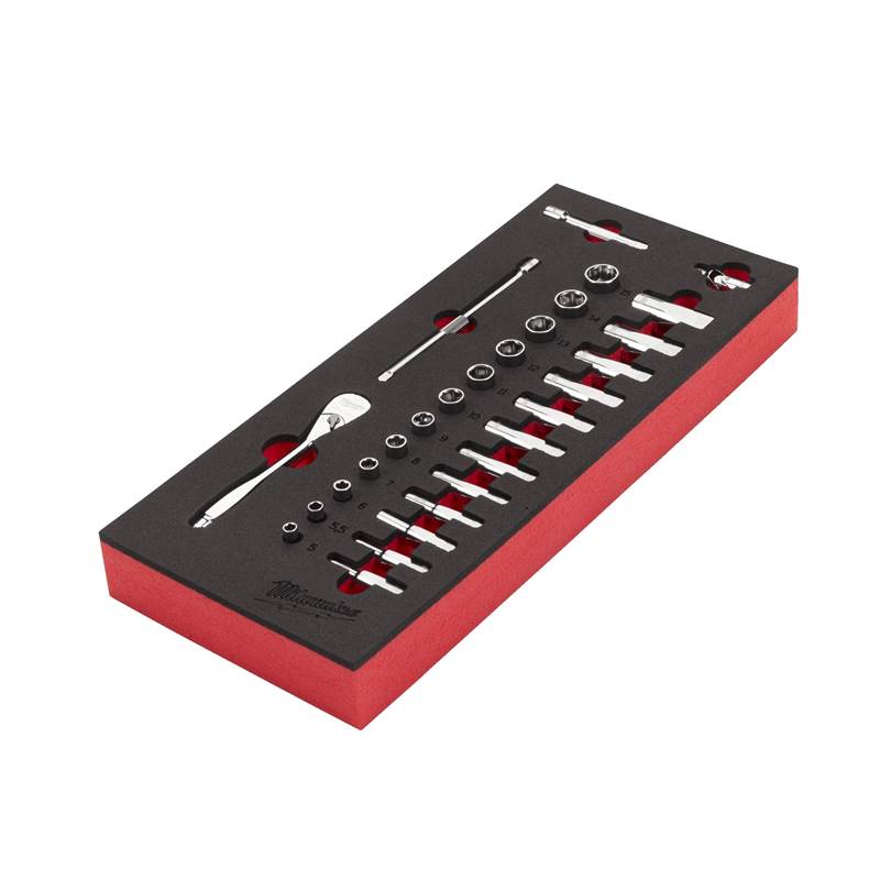 <div>CARRO ESPUMA 1/3 MILW. 28PZAS CARRACA Y VASOS 1/4</div>