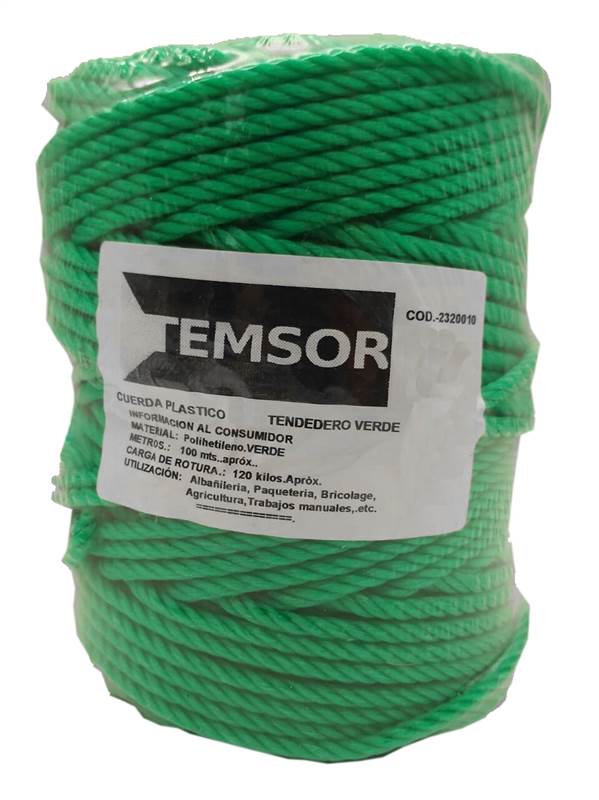 <div>CUERDA PLASTICO TENDEDERO VERDE</div>