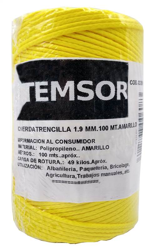 <div>CUERDA TRENCILLA 1,9MM 100 MTR. AMARILLO</div>