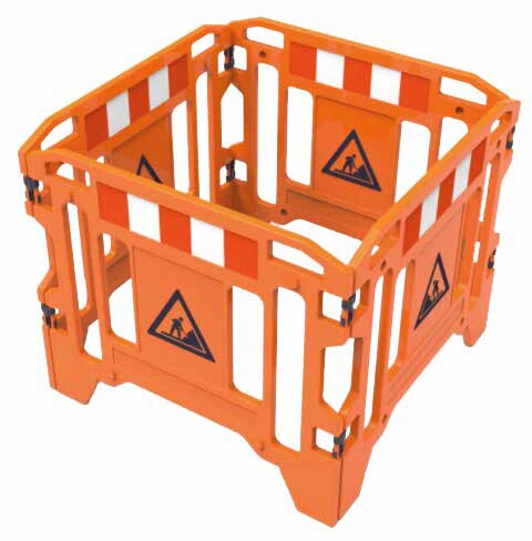 <div>VALLA ALCANTARILLADO 4 PUERTAS PLASTICO NARANJA</div>