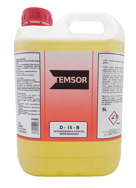 <div>DETERGENTE DESENGRASANTE TEMSOR 5L D-15-B</div>