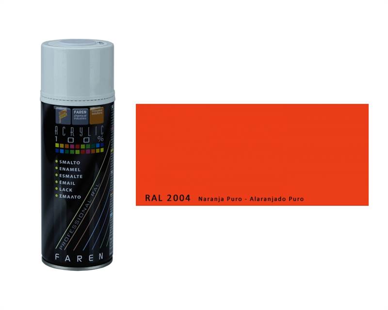 <div>SPRAY PINTURA NARANJA PURO RAL2004 400ML FAREN</div>