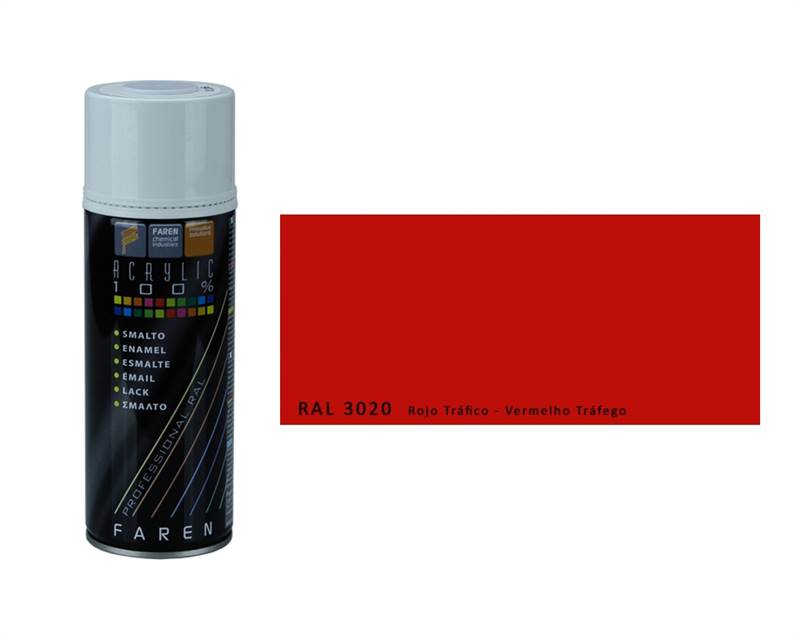 <div>SPRAY PINTURA ROJO TRAFICO RAL3020 400ML FAREN</div>